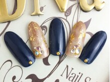 ネイルサロン ディーバ ギンザ(Nail salon Diva GINZA)/ネイビー×ブラウン￥8500