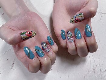 ネイルアンドアイラッシュサロン エスポアール(nail&eyelash salon espoir)/花柄ネイル　120分コース