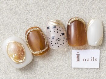 アイネイルズ 三宮店(I nails)/ゴールドべっ甲ネイル￥8000