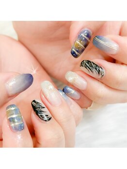 キュント(Qun’t)/刀剣乱舞/鶴丸国永の概念ネイル