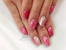 ネイルサロン ビューティーマジック 川口店/ タテグラデ　フラワーネイル