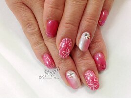 タテグラデ　フラワーネイル