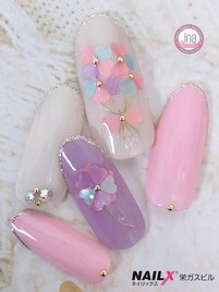 ハート☆フラワーネイル