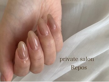 ルポ(Repos)の写真/きれいめニュアンスネイル/フィルイン/ワンカラー¥6,200～［ラメorミラーに変更もOK］シンプルに美しく◎