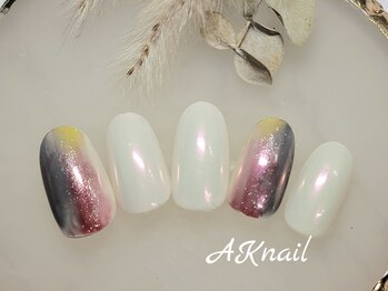エーケーネイル(AKnail)/定額シンプル/オーロラヴェール