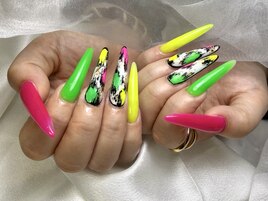 スカルプ4本アート　ロング