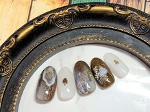 グリッター(GLITTER)/くすみカラーニュアンスネイル