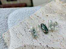 テテネイル(tete.nail)/インクマーブル×蝶ニュアンス