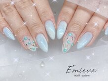エミュー(Emieux)/さくらんぼネイル水色
