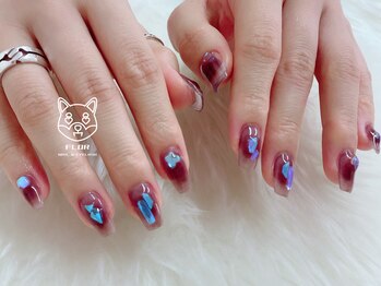 フロル(FLOR)/オーロラボルドーチークネイル