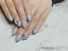 フランセス(Frances)/パステルブルー×３Ｄスワロ