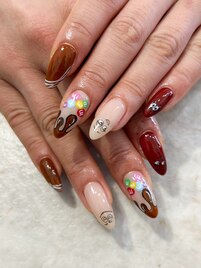 バレンタインネイル