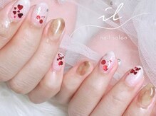 イル 神戸店/ハートホロ×マーブルネイル