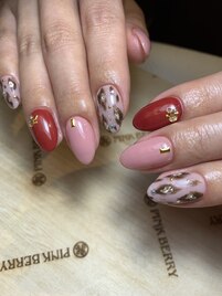 ～ピンクレオパードネイル～