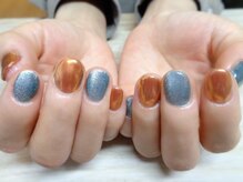 アミュリー ネイル アトリエ(Amury nail atelier)/メタリック マグネット アシメ
