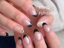 アントレッド(entraide)/黒♪フレンチネイル