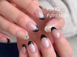 黒♪フレンチネイル