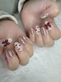リボンにハート