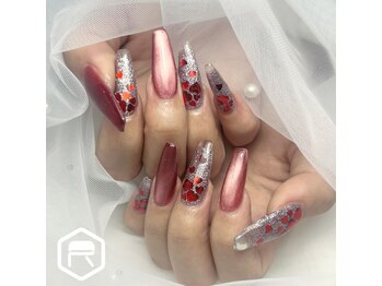 レディスペネイル ノウラ 名駅店(Redispe nail NouRa)/ハートホロ埋め込みデザイン