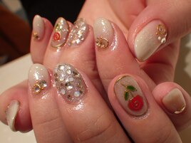 【OrderNail】手描きバラ