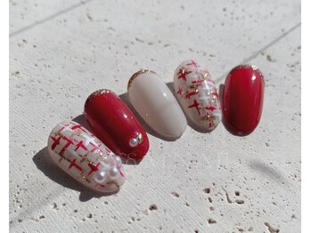 秋冬ネイル ツイードネイル