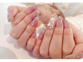 シェリ ネイル(Cherie Nail)/マグネットフレンチ×埋め尽くし