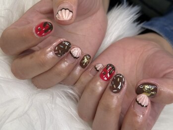 バレンタインネイル
