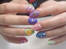 ポップなぷくぷくネイル