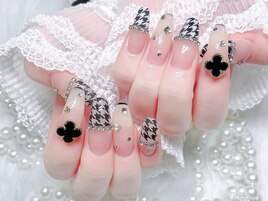 チェックネイル秋ネイル