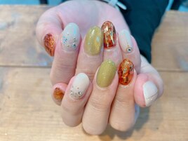 べっ甲/ニュアンス/秋ネイル