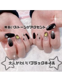 大人かわいいブラックネイル♪