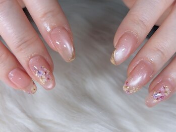 ボタン 木更津店(BOTAN)/春の押し花ネイル