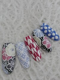 手描きネイル☆和柄アート