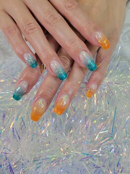 夏らしいサイダーネイル