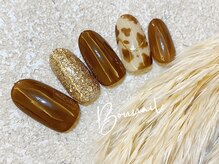 ボネール(nail ＆ eyelash Bounail)/アニマル柄　秋ネイル　ゴールド