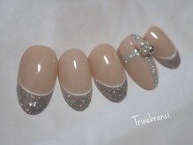 トリネブランシ ネイルアトリエ(Trinebranci._Nail Atelier)/ラメフレンチ◇ビジュー