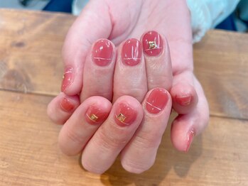 アトリエ ツメ(atelier TsuMe)/ちゅるんとピンク/秋ネイル