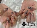 フレンチネイル／ヒョウ柄ネイル