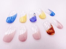 ネイルサロンクイール 宇都宮店(NAIL SALON QUILL)/ななめフレンチ＋べっ甲ネイル