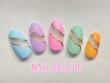 ネイルベースキュウロク(NAILBASE96)/パステル変形フレンチネイル