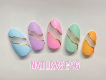 パステル変形フレンチネイル