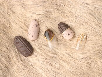 ソウ 難波店 nail salon Sou/ブラウンニットnail