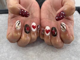 バレンタインネイル