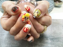 鬼滅の刃ネイル☆煉獄さん