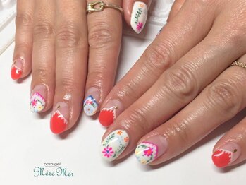 メールメール 和光市本店(MereMer)/三角フレンチ チロリアンネイル