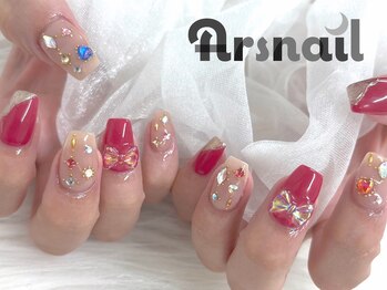 アルスネイル(Ars nail)/ビジューピンクネイル
