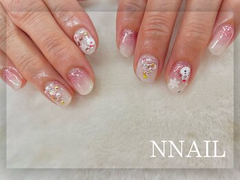 エヌ ネイル(N NAIL)/ピンクの冬ネイル