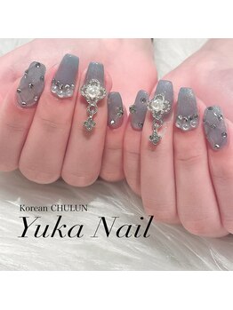 ユカネイル(Yuka Nail)/可愛い♪水色ちゅるん韓国ネイル