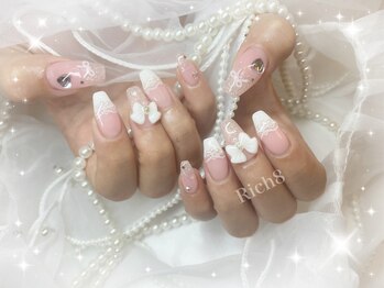 ネイルアンドまつげエクステ リッチエイト 原宿店(Rich8)/韓国パーツ定額★レースフレンチ