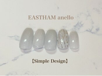 イーストハムアネーロネイル(EAST HAM anello nail)/１・２月定額シンプルデザイン